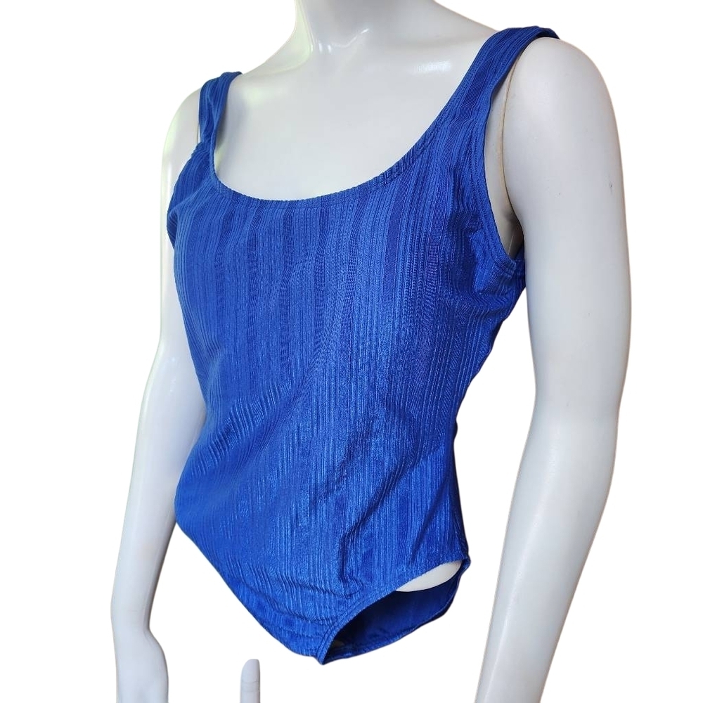 Catalina Blue Ribbed One-Piece Swimsuit (L)